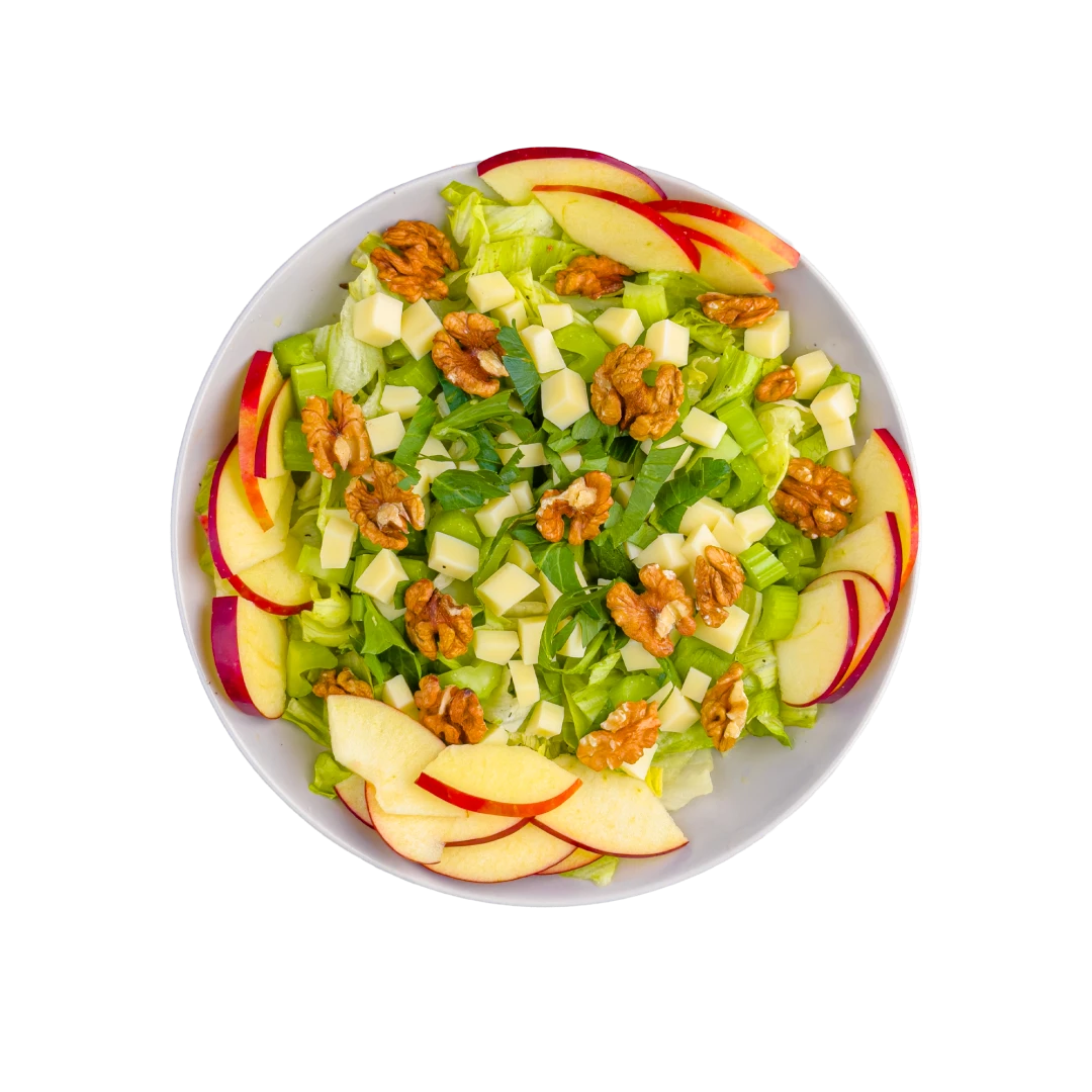 Waldorfsalat mit Gouda und Maisbaguette