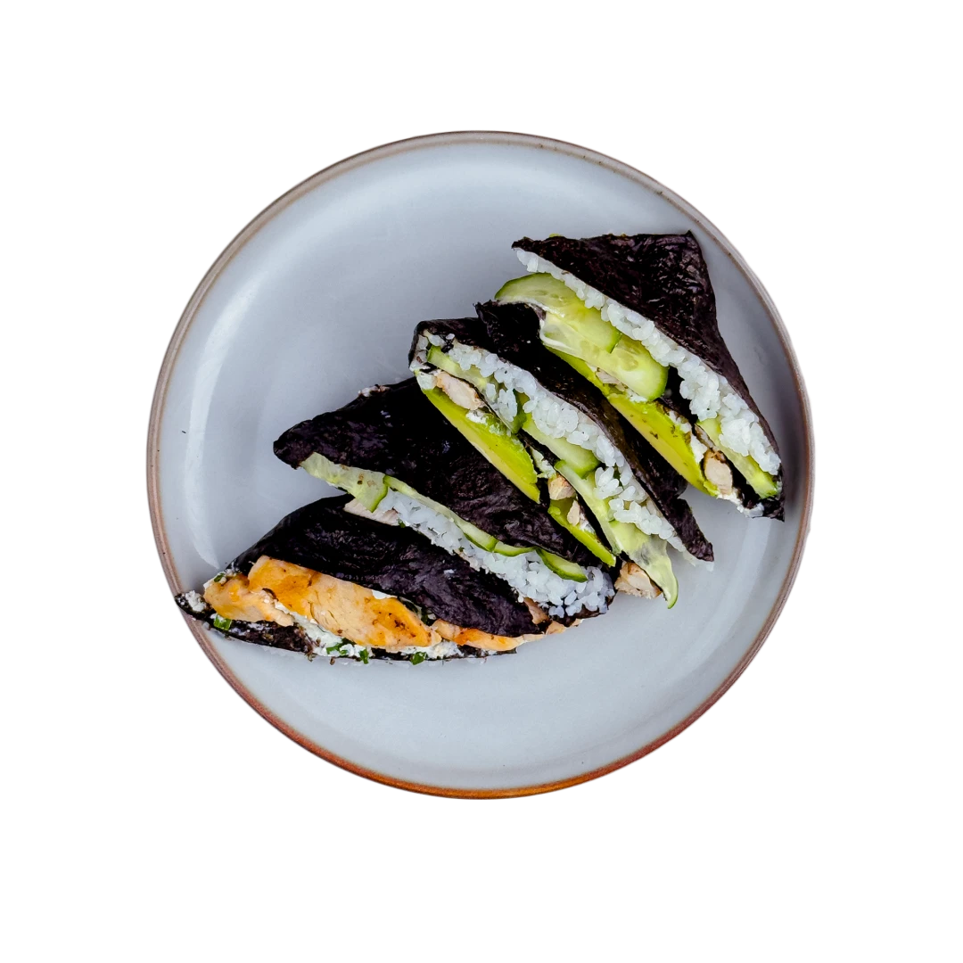 Onigirazu mit Hühnchenfleisch