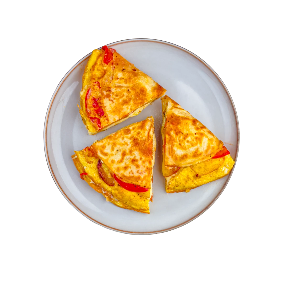 Tortilla wrap s brambory, vejcem a rajčaty
