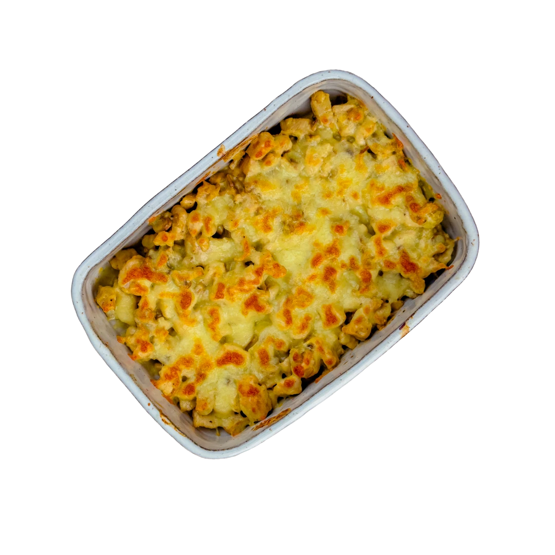 Hühnchen-Julienne mit Champignons und Käse