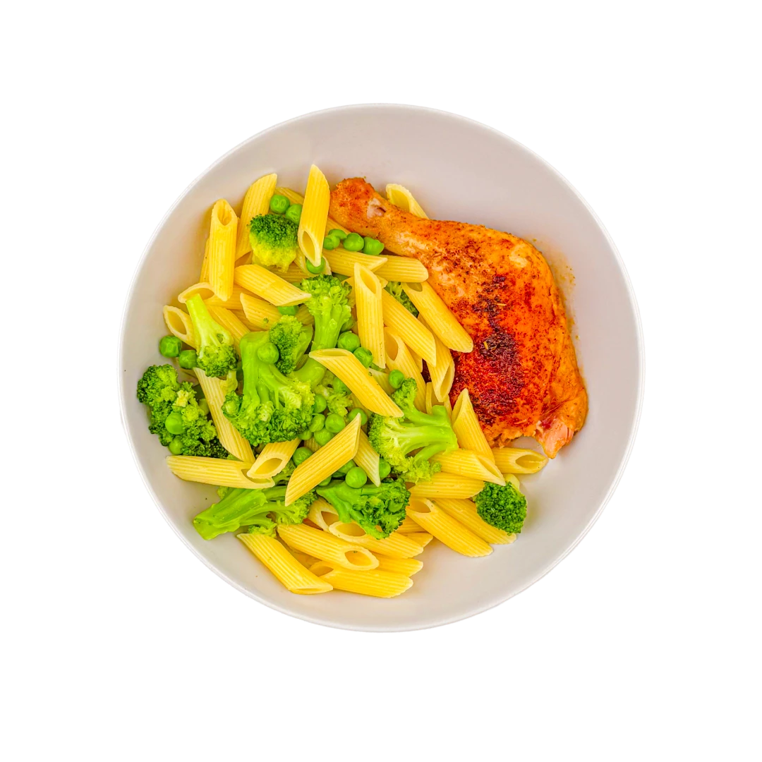 Roasted Chicken Thighs With Pasta And Vegetables